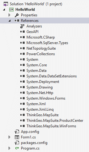 mapsuite_winforms_helloword_package_installed.png